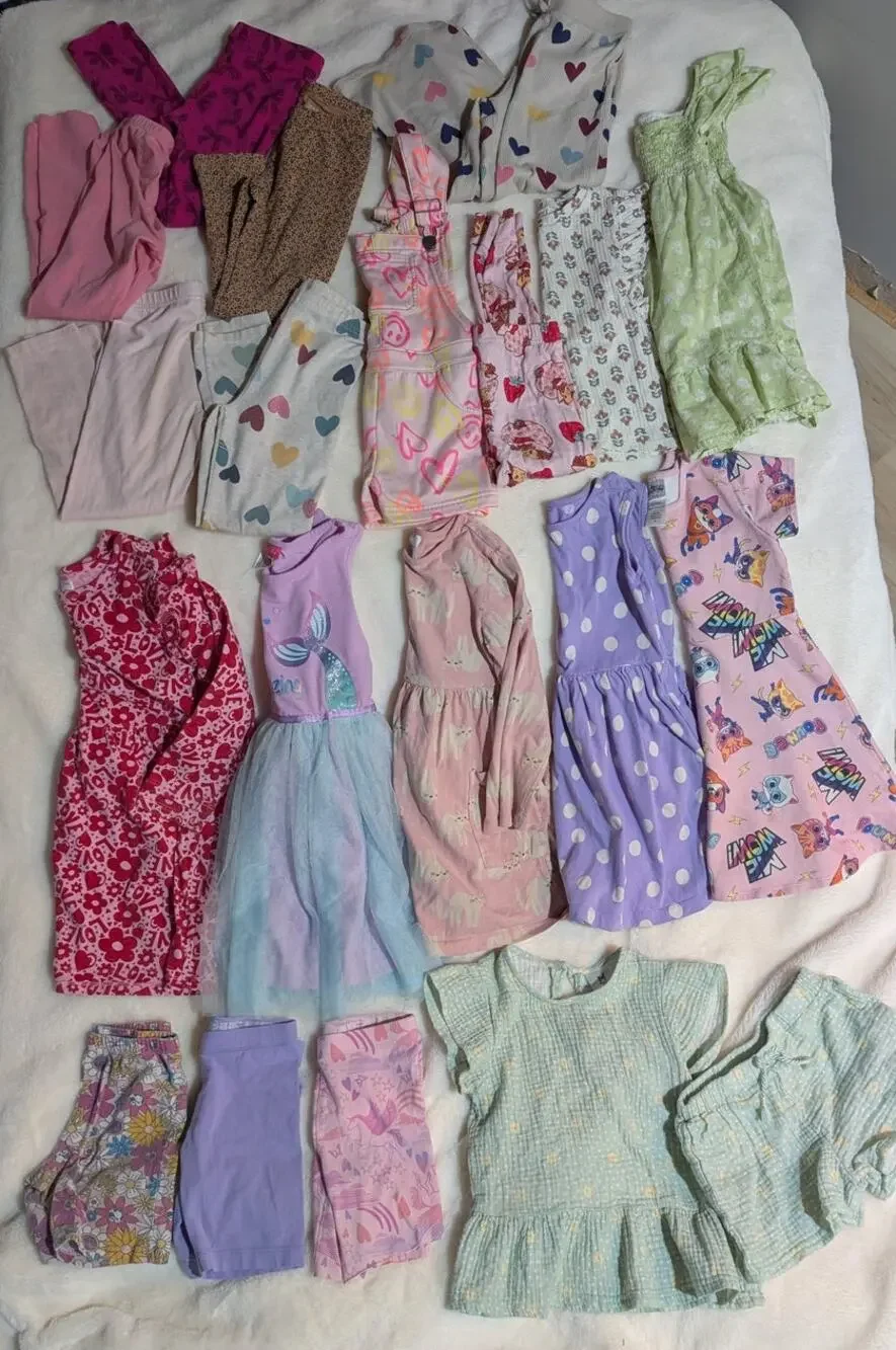 Girls 5T 6/6X Clothing Bundle | 20 Pc Dresses Leggings Shorts Hanna Primary